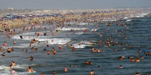 Crowded beach